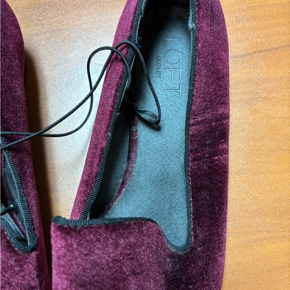 LOFT Purple Velvet Loafers Elegant Slip-On Flats